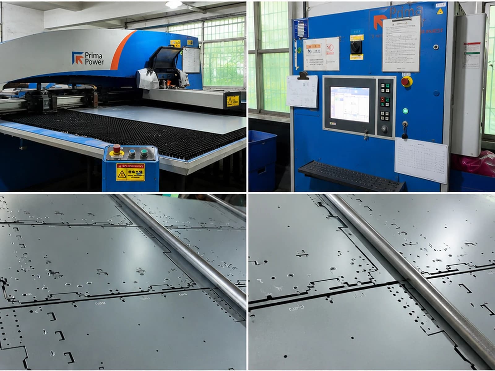 Laser cutting equipment control station and small sheet-metal parts