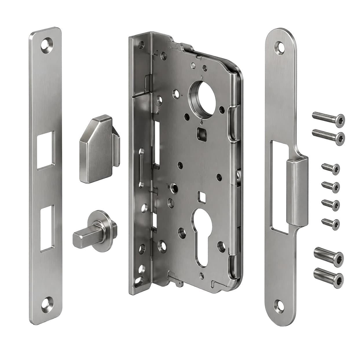 Mechanical door lock structural components