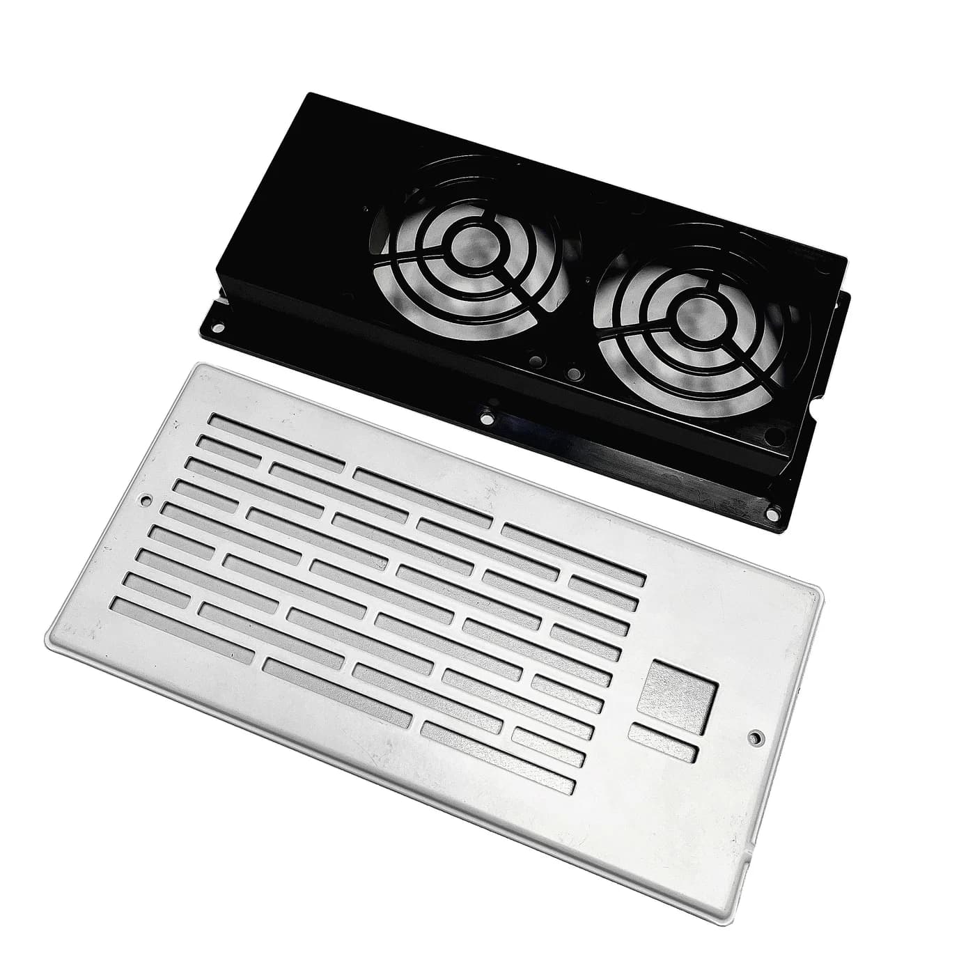 Sheet metal cover sample on a white background