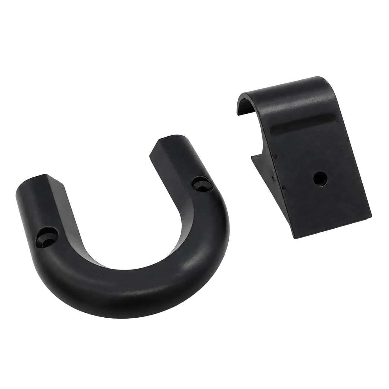 Plastic bracket component samples on a white background