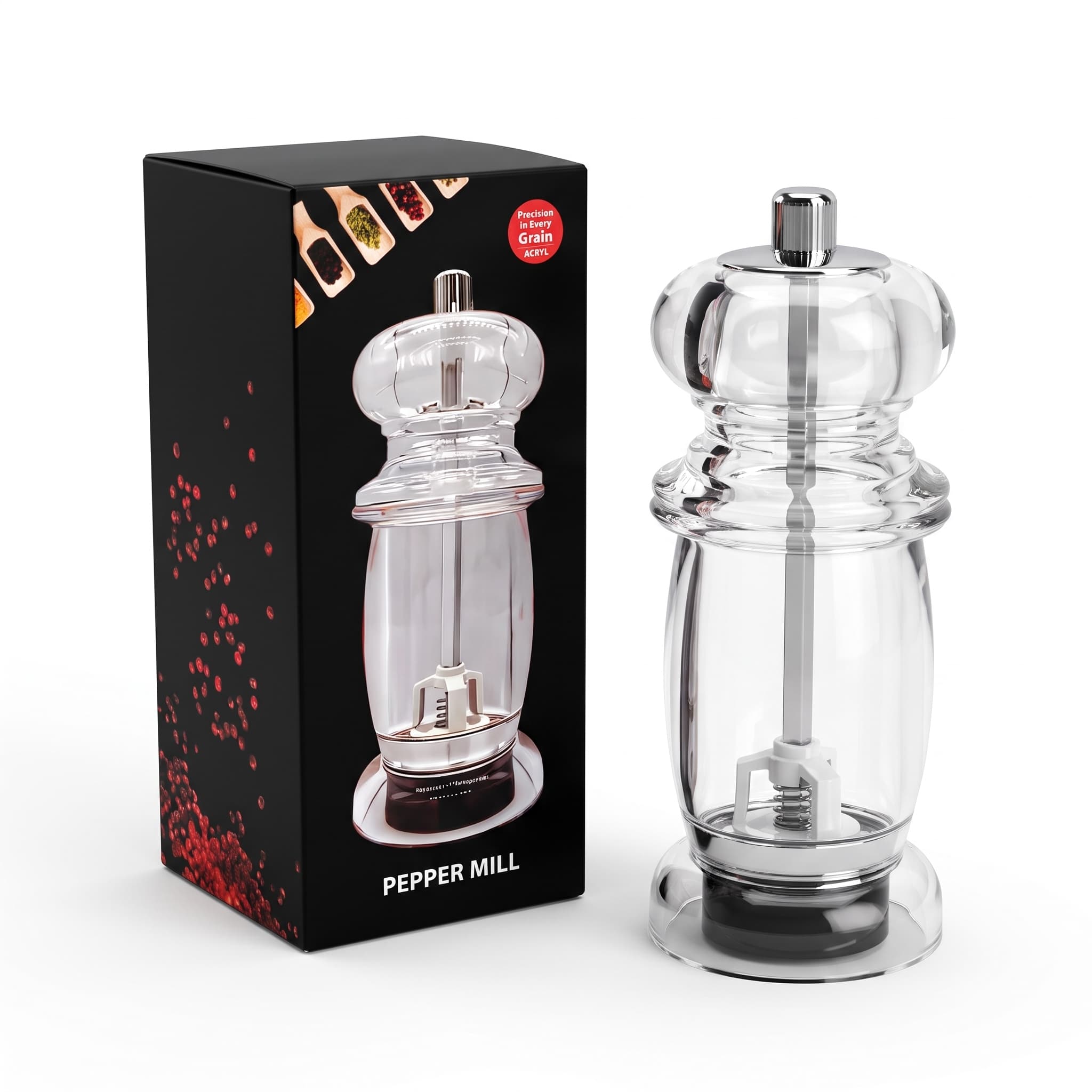 Acrylic pepper grinder item GD5920M view 1