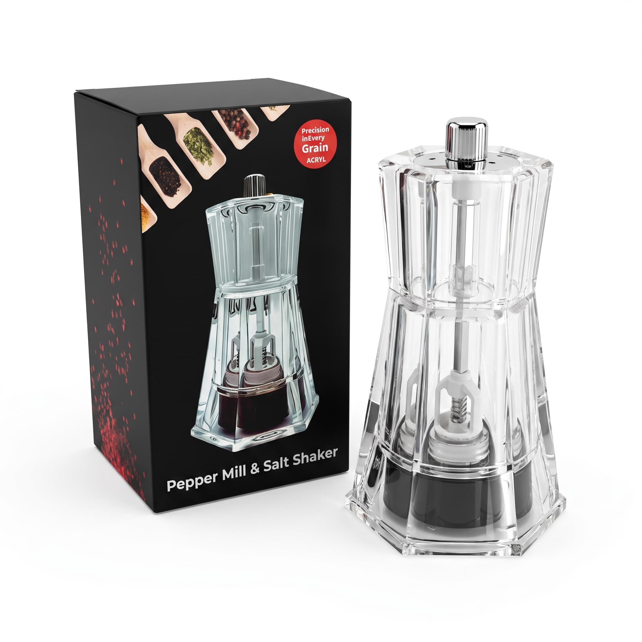 Acrylic pepper grinder item GD5902M view 1