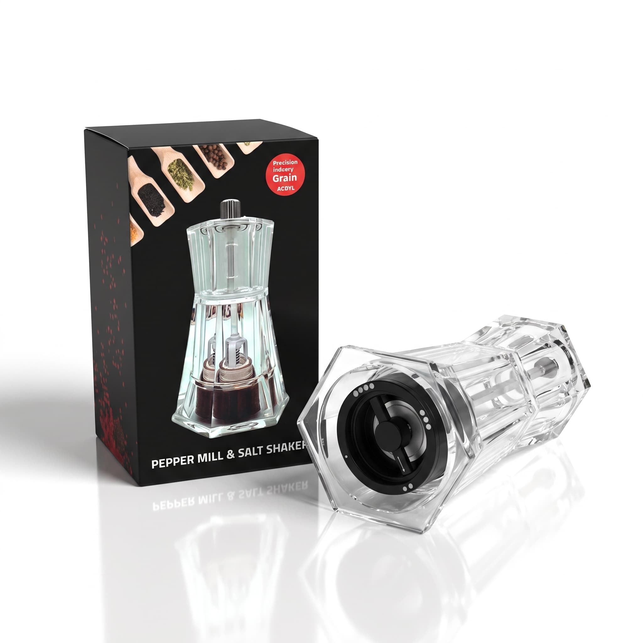 Acrylic pepper grinder item GD5902M view 2