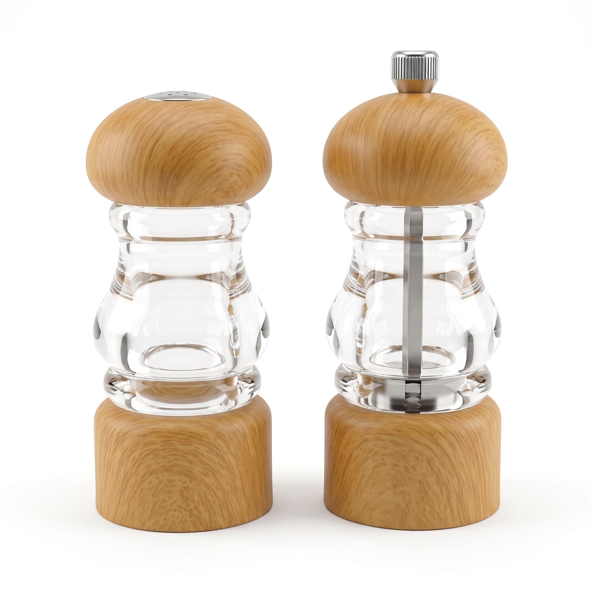 Acrylic pepper grinder item GD8919P-Y (Yellow Wood Grain) / GD8919S-Y (Yellow Wood Grain) view 1