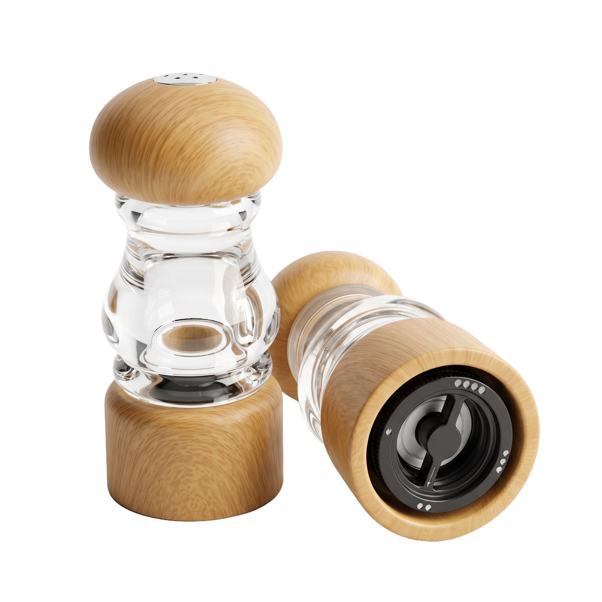 Acrylic pepper grinder item GD8919P-Y (Yellow Wood Grain) / GD8919S-Y (Yellow Wood Grain) view 2