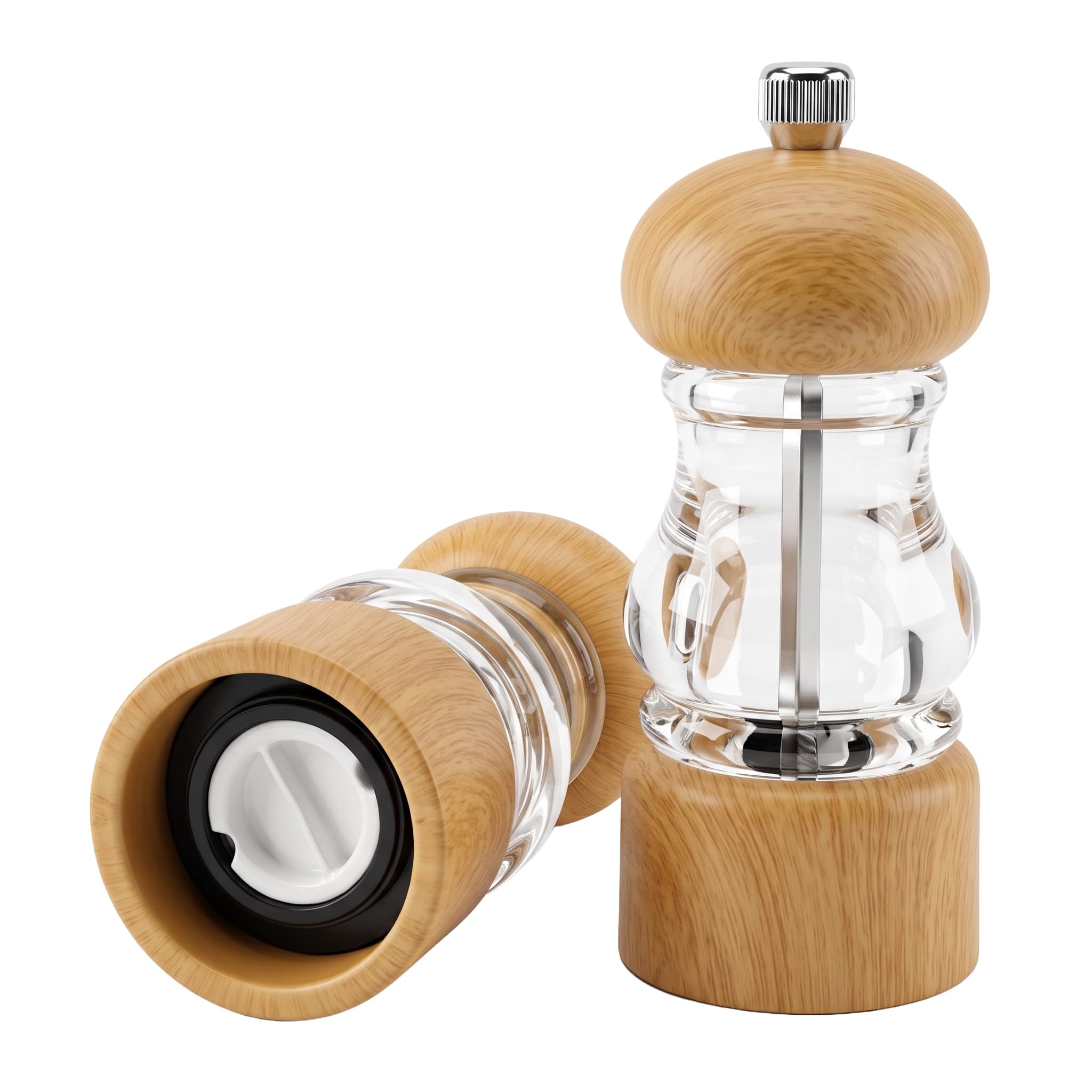 Acrylic pepper grinder item GD8919P-Y (Yellow Wood Grain) / GD8919S-Y (Yellow Wood Grain) view 3