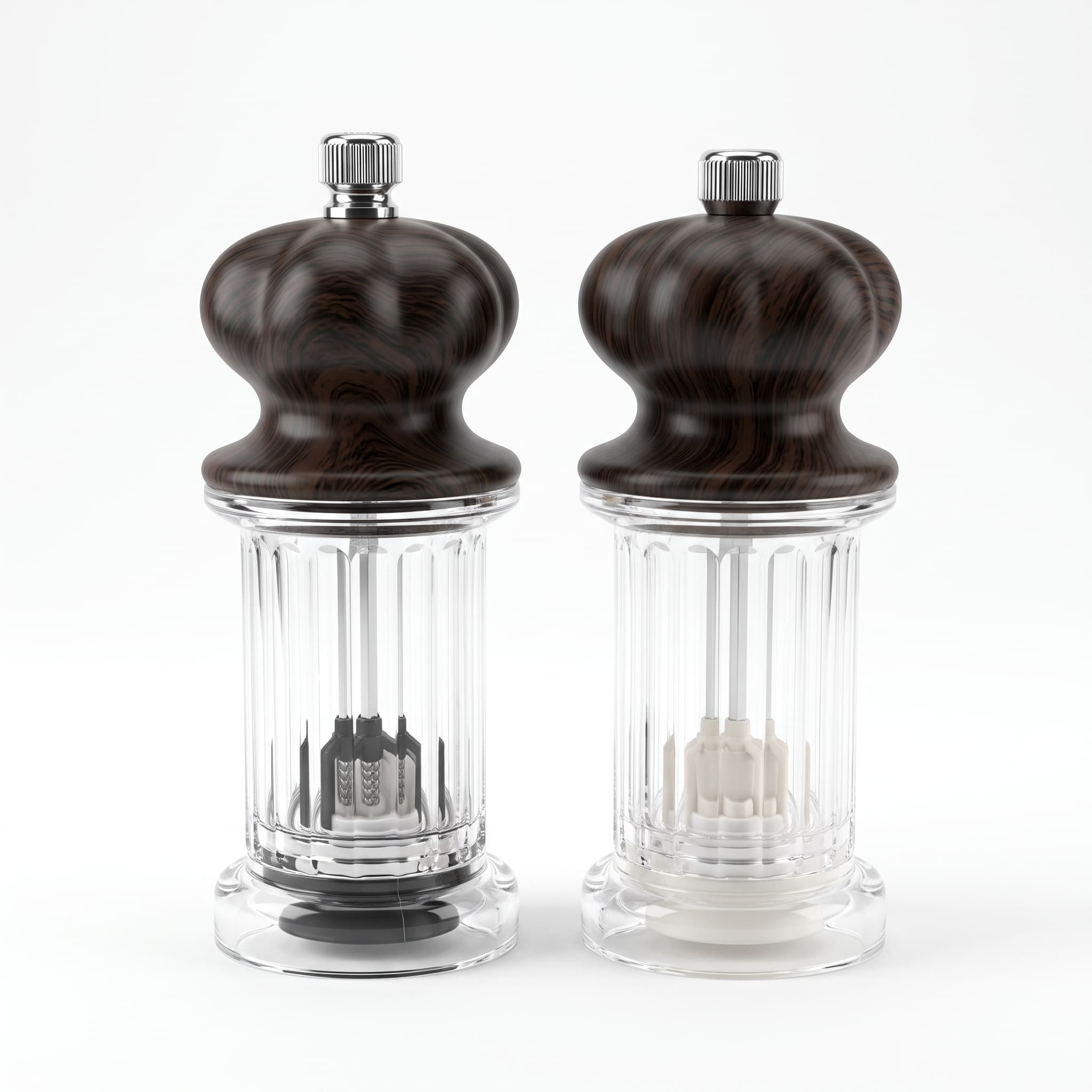 Acrylic pepper grinder item GD6823P-B (Black Wood Grain) / GD6823S-B (Black Wood Grain) view 1