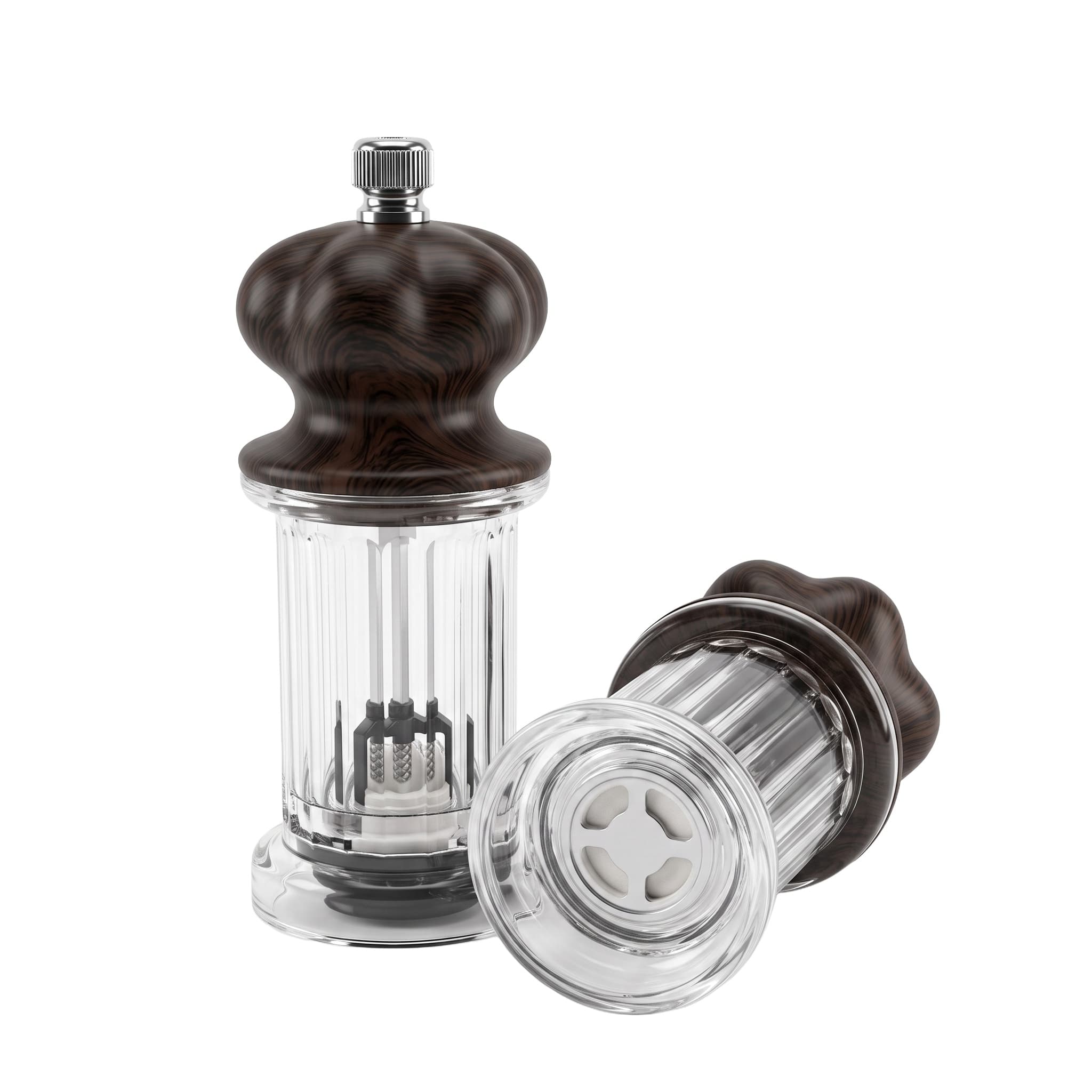 Acrylic pepper grinder item GD6823P-B (Black Wood Grain) / GD6823S-B (Black Wood Grain) view 2