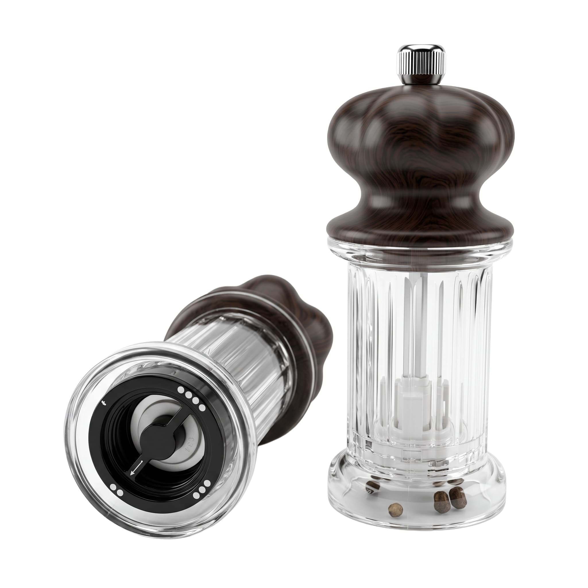 Acrylic pepper grinder item GD6823P-B (Black Wood Grain) / GD6823S-B (Black Wood Grain) view 3