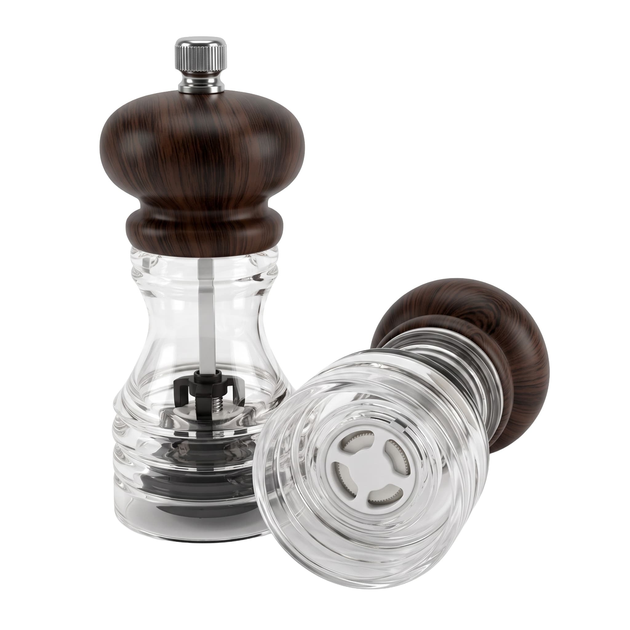 Acrylic pepper grinder item GD6916P-B (Black Wood Grain) / GD6916S-B (Black Wood Grain) view 2