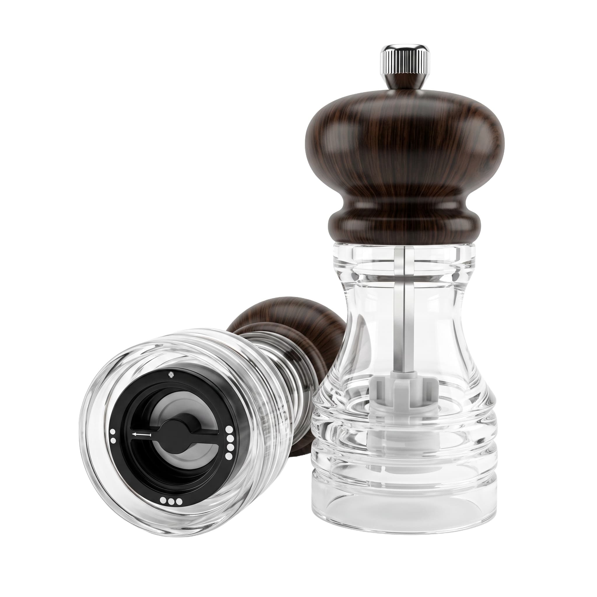 Acrylic pepper grinder item GD6916P-B (Black Wood Grain) / GD6916S-B (Black Wood Grain) view 3
