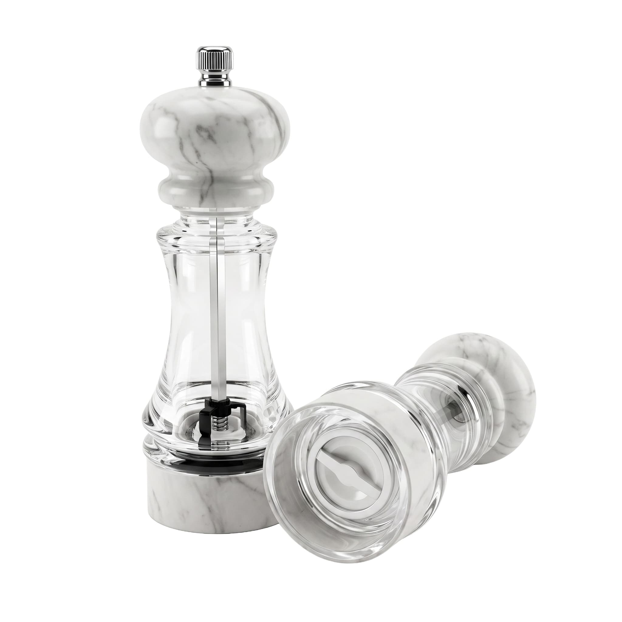 Acrylic pepper grinder item GD8851P-W (White Stone Pattern) / GD8851AS-W (White Stone Pattern) view 2
